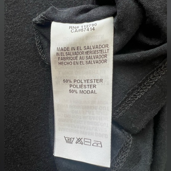 True Religion black foil horseshoe rose gold C short sleeve top cage stretch XL - Picture 5 of 8